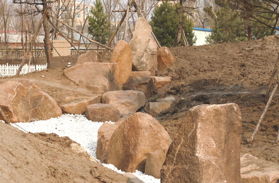 日本庭園作庭 中国黒竜江省ハルピンの庭園工事